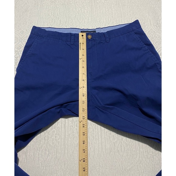 Tommy Hilfiger TH Chino‎ Custom Fit Pants Mens 36x30 Blue Cotton Flat Front - Picture 7 of 9